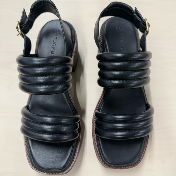 Tory Burch Black Strappy Sandals Sz 9 - Picture 1 of 4